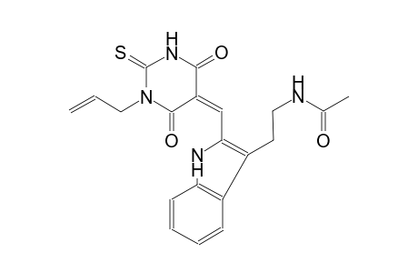 N-(2-{2-[(Z)-(1-allyl-4,6-dioxo-2-thioxotetrahydro-5(2H)-pyrimidinylidene)methyl]-1H-indol-3-yl}ethyl)acetamide