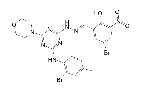 4-Bromo-2-[[4-(2-bromo-4-methyl-phenylamino)-6-morpholin-4-yl-[1,3,5]triazin-2-yl]-hydrazonomethyl]-6-nitro-phenol