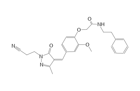 2-(4-{(Z)-[1-(2-cyanoethyl)-3-methyl-5-oxo-1,5-dihydro-4H-pyrazol-4-ylidene]methyl}-2-methoxyphenoxy)-N-(2-phenylethyl)acetamide