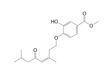 3-Hydroxy-4-[(Z)-5-keto-3,7-dimethyl-oct-3-enoxy]benzoic acid methyl ester