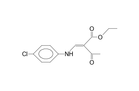 2-Acetyl-trans-3-(4-chloro-anilino)-propenoic acid, ethyl ester