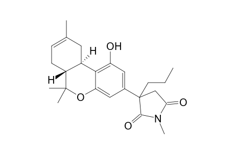 1-Hydroxy-3-(N-methyl-alpha-propyl-succinimide-alpha-yl)-6,6,9-trimethyl-6a,10a-trans-6a,7,10,10a-tetrahydro-6H-dibenzo[b,d]pyran