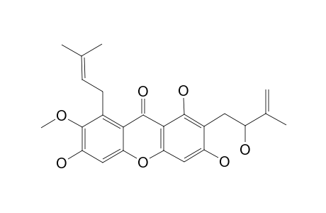 MANGOSTENOL;1,3,5-TRIHYDROXY-2-(2-HYDROXY-3-METHYLBUT-3-ENYL)-7-METHOXY-8-(3-METHYLBUT-2-ENYL)-XANTHONE