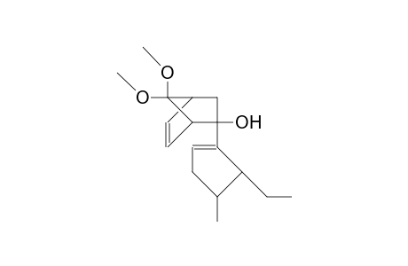 5-endo-Hydroxy-7,7-dimethoxy-5-(5-exo-ethyl-4b-methyl-cyclo-pentenyl)-bicyclo(2.2.1)hept-2-ene