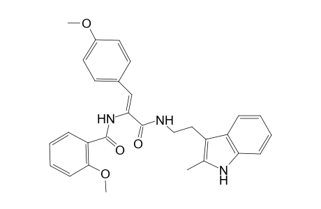 2-Methoxy-N-[(Z)-1-(4-methoxyphenyl)-3-[2-(2-methyl-1H-indol-3-yl)ethylamino]-3-oxidanylidene-prop-1-en-2-yl]benzamide