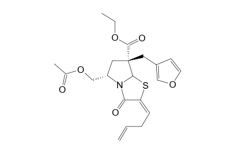 ETHYL-[(3E),6R,8S]-8-ACETOXYMETHYL-3-(BUT-3-EN-YLIDENE)-6-(FURAN-3-YL-METHYL)-2-OXO-4-THIA-1-AZA-BICYCLO-[3.3.0]-OCTANE-6-CARBOXYLATE