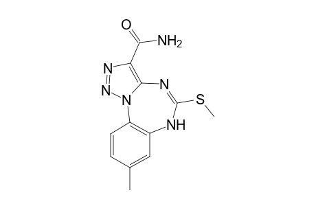 3-Carboxamido-8-methyl-5-(methylthio)-1,2,3-triazolo[1,5-a]-(1,3,5)-benzotriazepine