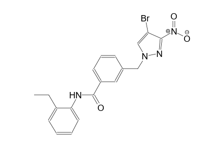 3-[(4-bromo-3-nitro-1H-pyrazol-1-yl)methyl]-N-(2-ethylphenyl)benzamide