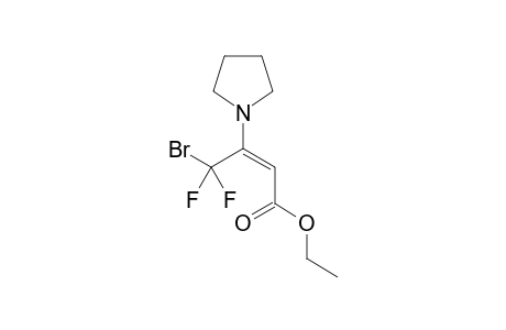 (E) Ethyl 3-bromodifluoromethyl-3-pyrrolidinoacrylate