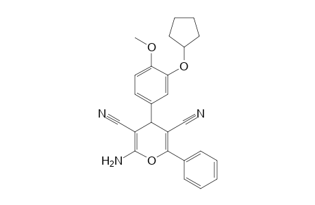 2-amino-4-(3-(cyclopentyloxy)-4-methoxyphenyl)-6-phenyl-4H-pyran-3,5-dicarbonitrile
