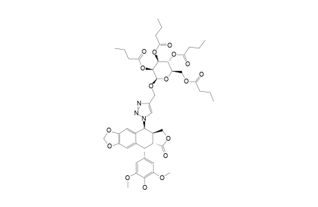 4-BETA-{4''-[1'''-(2''',3''',4''',6'''-TETRA-O-BUTYRYL-BETA-D-MANNOPYRANOSYLOXY)-1,2,3-TRIAZOL-1-YL]}-4-DEOXY-4'-DEMETHYLPODOPHYLLOTOXIN