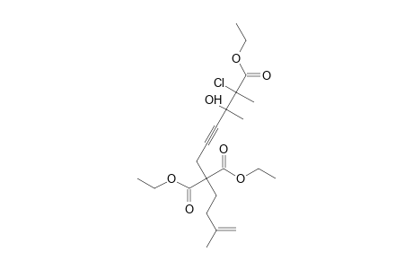 Triethyl 2-chloro-3-hydroxy-3,10-dimethyl-10-undecen-4-yne-2,7,7-tricarboxylate