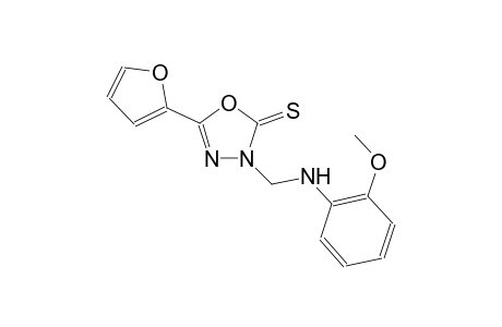 5-(2-furyl)-3-[(2-methoxyanilino)methyl]-1,3,4-oxadiazole-2(3H)-thione