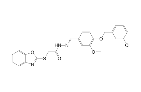 2-(1,3-benzoxazol-2-ylsulfanyl)-N'-((E)-{4-[(3-chlorobenzyl)oxy]-3-methoxyphenyl}methylidene)acetohydrazide