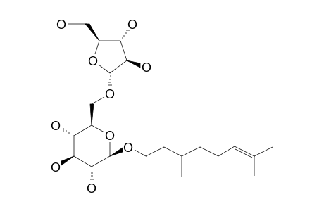 CITRONELLOL-1-O-ALPHA-L-ARABINOFURANOSYL-(1->6)-BETA-D-GLUCOPYRANOSIDE
