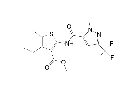 methyl 4-ethyl-5-methyl-2-({[1-methyl-3-(trifluoromethyl)-1H-pyrazol-5-yl]carbonyl}amino)-3-thiophenecarboxylate