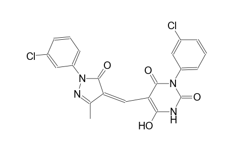 3-(3-chlorophenyl)-5-{(Z)-[1-(3-chlorophenyl)-3-methyl-5-oxo-1,5-dihydro-4H-pyrazol-4-ylidene]methyl}-6-hydroxy-2,4(1H,3H)-pyrimidinedione