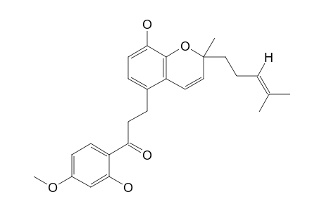1-(2-hydroxy-4-methoxyphenyl)-3-[8-hydroxy-2-methyl-2-(4-methylpent-3-enyl)chromen-5-yl]propan-1-one