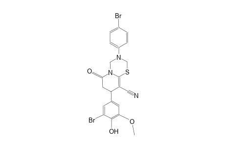 2H,6H-pyrido[2,1-b][1,3,5]thiadiazine-9-carbonitrile, 8-(3-bromo-4-hydroxy-5-methoxyphenyl)-3-(4-bromophenyl)-3,4,7,8-tetrahydro-6-oxo-