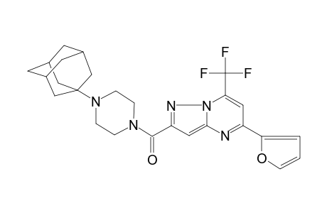 Pyrazolo[1,5-a]pyrimidine, 5-(2-furanyl)-2-[(4-tricyclo[3.3.1.1(3,7)]dec-1-yl-1-piperazinyl)carbonyl]-7-(trifluoromethyl)-