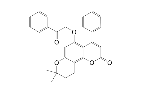 8,8-dimethyl-5-(2-oxo-2-phenylethoxy)-4-phenyl-9,10-dihydropyrano[2,3-f]chromen-2(8H)-one