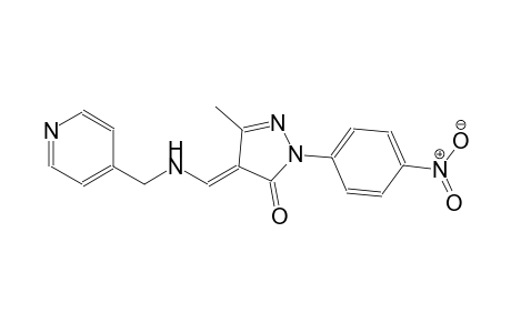 3H-pyrazol-3-one, 2,4-dihydro-5-methyl-2-(4-nitrophenyl)-4-[[(4-pyridinylmethyl)amino]methylene]-, (4E)-