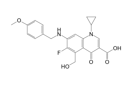 1-Cyclopropyl-1,4-dihydro-6-fluoro-5-hydroxymethyl-7-(4-methoxybenzyl)amino-4-oxo-3-quinolinecarboxylic acid