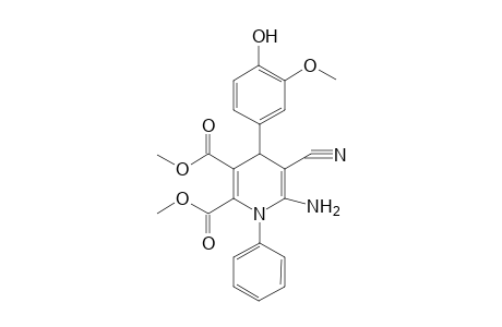 2,3-Dimethyl 6-amino-5-cyano-4-(4-hydroxy-3-methoxyphenyl)-1-phenyl-1,4-dihydropyridine-2,3-dicarboxylate