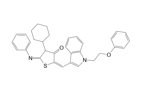 4-Cyclohexyl-2-[1-(2-phenoxy-ethyl)-1H-indol-3-ylmethylene]-5-phenylimino-dihydro-thiophen-3-one
