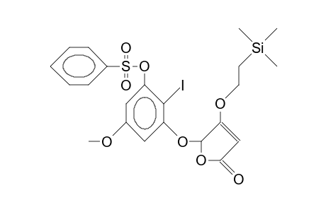 5-(3-Benzenesulfonyloxy-2-iodo-5-methoxy-phenoxy)-4-(2-trimethylsilyl-eth-1-oxy)-2(5H)-furanone