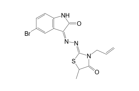5-Bromo-3-[(3'-allyl-5'-methyl-4'-thiazolidinon-2'-ylidene)hydrazono]-1H-2-indolinone
