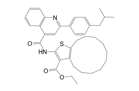 ethyl 2-({[2-(4-isobutylphenyl)-4-quinolinyl]carbonyl}amino)-4,5,6,7,8,9,10,11,12,13-decahydrocyclododeca[b]thiophene-3-carboxylate