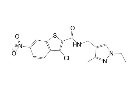 3-chloro-N-[(1-ethyl-3-methyl-1H-pyrazol-4-yl)methyl]-6-nitro-1-benzothiophene-2-carboxamide