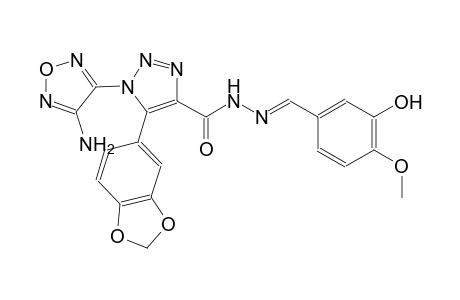 1-(4-amino-1,2,5-oxadiazol-3-yl)-5-(1,3-benzodioxol-5-yl)-N'-[(E)-(3-hydroxy-4-methoxyphenyl)methylidene]-1H-1,2,3-triazole-4-carbohydrazide