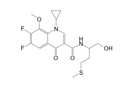 3-quinolinecarboxamide, 1-cyclopropyl-6,7-difluoro-1,4-dihydro-N-[(1S)-1-(hydroxymethyl)-3-(methylthio)propyl]-8-methoxy-4-oxo-