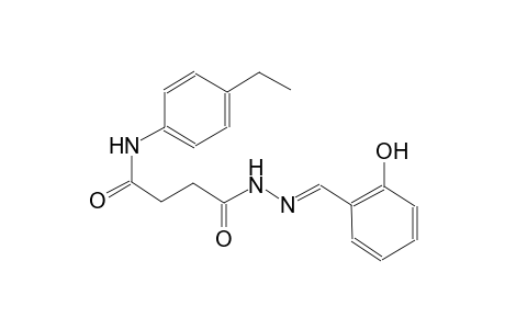 butanoic acid, 4-[(4-ethylphenyl)amino]-4-oxo-, 2-[(E)-(2-hydroxyphenyl)methylidene]hydrazide