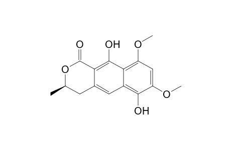 1H-Naphtho[2,3-c]pyran-1-one, 3,4-dihydro-6,10-dihydroxy-7,9-dimethoxy-3-methyl-, (R)-