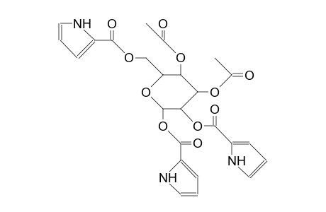 3,4-Diacetoxy.beta.-D-glucopyranose-1,2,6-tris-(pyrrole-2-carboxylate)