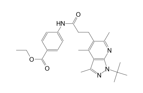benzoic acid, 4-[[3-[1-(1,1-dimethylethyl)-3,4,6-trimethyl-1H-pyrazolo[3,4-b]pyridin-5-yl]-1-oxopropyl]amino]-, ethyl ester