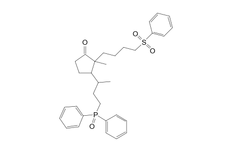 (1'RS,2RS,3RS)- and (1'RS,2SR,3SR)-2-methyl-3-[1'-methyl-3'-(diphenylphosphinoyl)propyl]-2-[4''-(phenylsulfonyl)butyl]cyclpoentan-1-one (83:17 mixture)