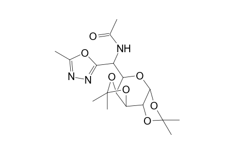 2-Methyl-5-( 6'-acetamido-6'-deoxy-1',2' : 3',4'-di-O-isopropylidene-D-glycero-.alpha.-D-galacto-hexapyranos-6'-yl)-1,3,4-oxadiazole