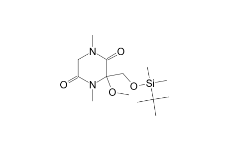 2,5-Piperazinedione, 3-[[[(1,1-dimethylethyl)dimethylsilyl]oxy]methyl]-3-methoxy-1,4-dimethyl-, (.+-.)-