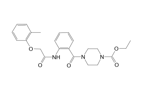 4-[2-[[2-(2-methylphenoxy)acetyl]amino]benzoyl]piperazine-1-carboxylic acid ethyl ester