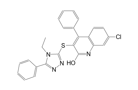 7-chloro-3-[(4-ethyl-5-phenyl-4H-1,2,4-triazol-3-yl)sulfanyl]-4-phenyl-2-quinolinol