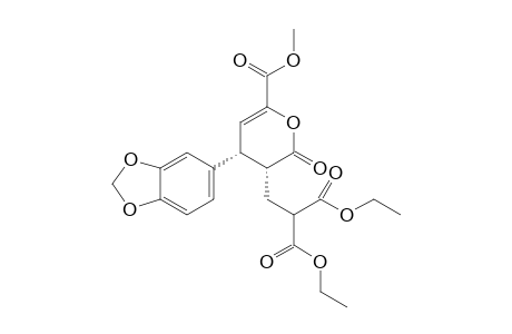 Diethyl 2-(((3R,4R)-4-(benzo[d][1,3]dioxol-5-yl)-6-(methoxycarbonyl)-2-oxo-3,4-dihydro-2H-pyran-3-yl)methyl)malonate