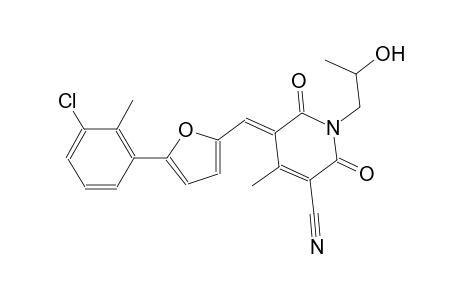 3-pyridinecarbonitrile, 5-[[5-(3-chloro-2-methylphenyl)-2-furanyl]methylene]-1,2,5,6-tetrahydro-1-(2-hydroxypropyl)-4-methyl-2,6-dioxo-, (5E)-