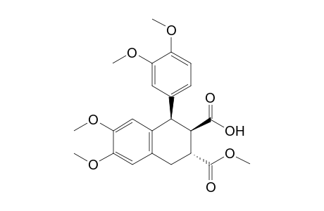 3-Carbomethoxy-6,7-dimethoxy-1-(1,2-cis)-(3',4'-dimethoxyphenyl)-1,2,3,4-tetrahydronapthalene-(2,3-trans)-2-carboxylic Acid