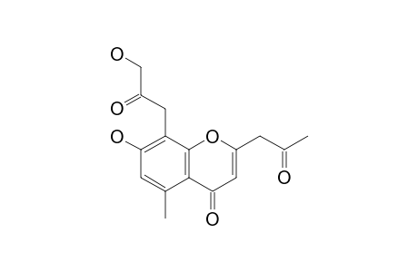 2-ACETONYL-7-HYDROXY-8-(3-HYDROXYACETONYL)-5-METHYL-CHROMONE