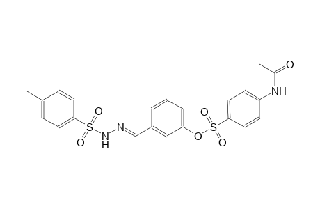 3-((E)-{2-[(4-methylphenyl)sulfonyl]hydrazono}methyl)phenyl 4-(acetylamino)benzenesulfonate