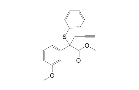 Methyl 2-(m-methoxyphenyl)-2-(phenylthio)pent-4-ynoate